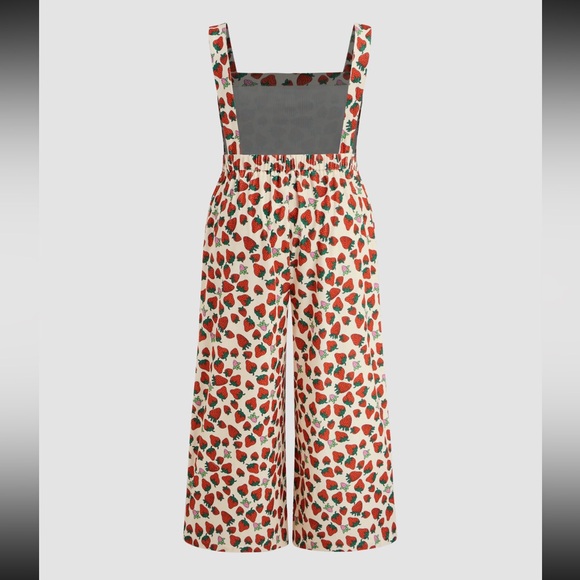 Cider Curve Strawberry Print Wide Leg Jumpsuit BNWT Size 4x - Picture 15 of 16